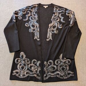 Chico’s Black Cardigan  Size Small with sequins